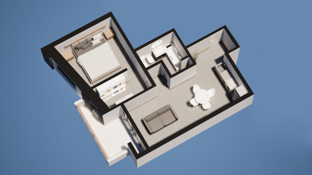 departamento frente en planta